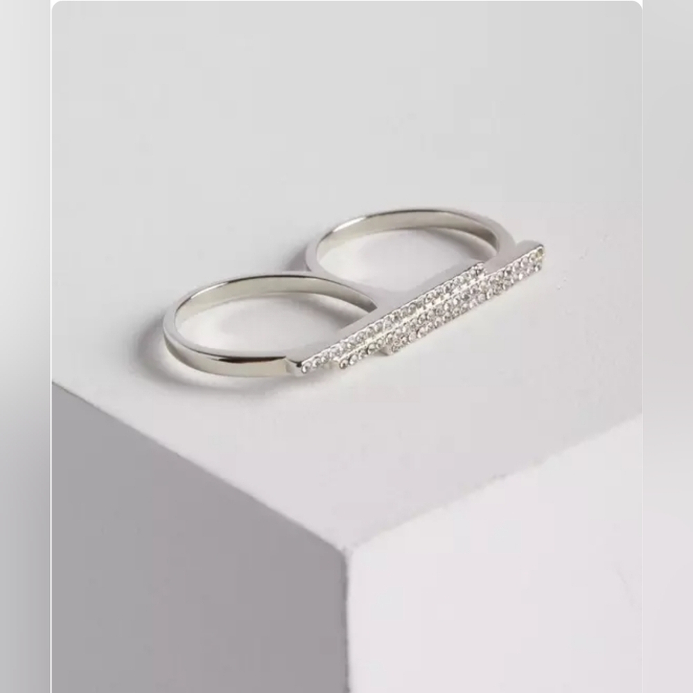 NWT - Torrid - Pave Double Ring - Silver Tone - Size 12